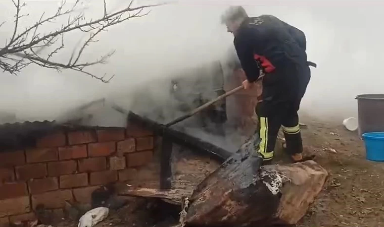 Elazığ’da odunluk yangını