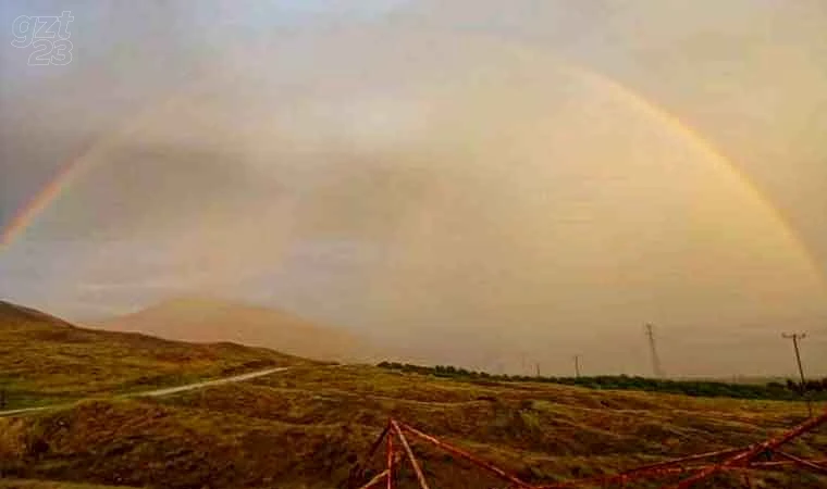 Elazığ’da gökkuşağı mest etti