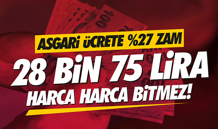 Asgari Ücret 28 bin 75 lira oldu