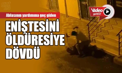 Eniştesini öldüresiye dövdü