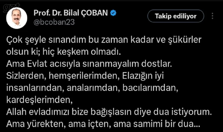 Prof. Dr. Bilal Çoban’ın oğlu trafik kazası geçirdi