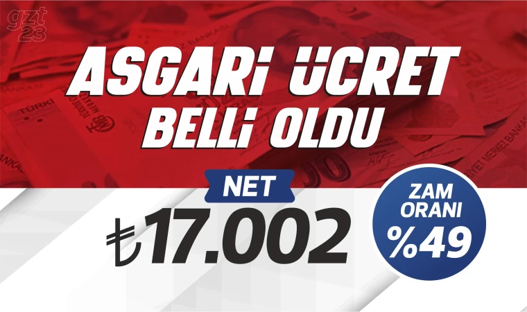 Asgari ücret 17 bin 2 lira oldu