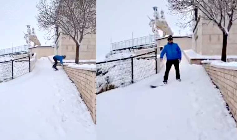 Tarihi Harput Mahallesi’nde kayak keyfi