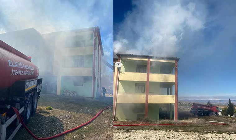 Elazığ’da 3 katlı binada korkutan yangın