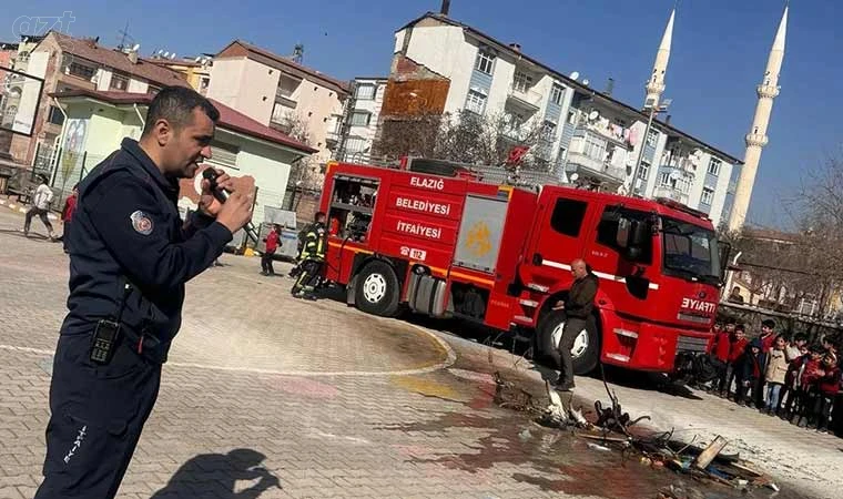 Elazığ’da minik öğrencilere itfaiye eğitimi