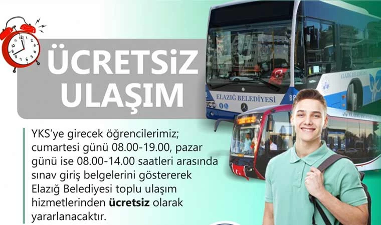 YKS'ye girecek öğrencilere ücretsiz ulaşım