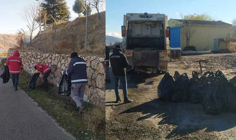 Pertek feribot iskelesi ve yol güzergahında temizlik çalışması yapıldı