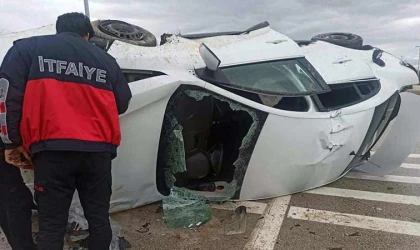 Elazığ’da otomobil takla attı: 1 yaralı