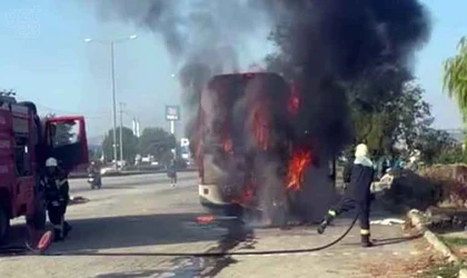 23 Elazığ FK’nın takım otobüsü alev aldı