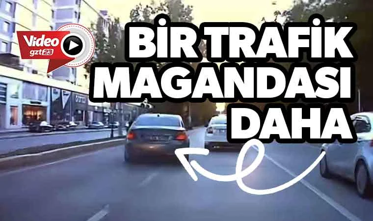 Makas atan sürücü trafiği tehlikeye soktu