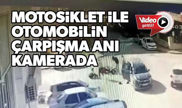 Motosiklet ile otomobil çarpıştı